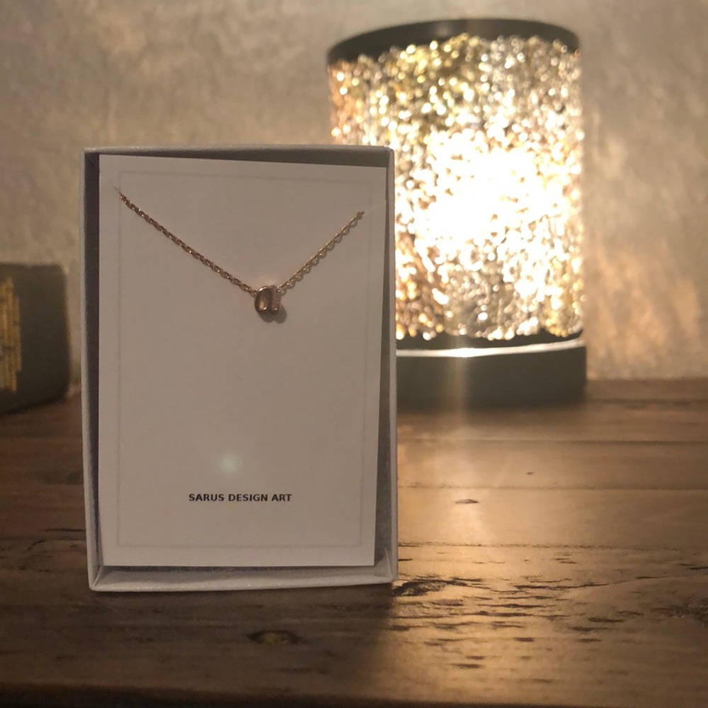 lowercase*a* rose gold plated 15” dainty necklace